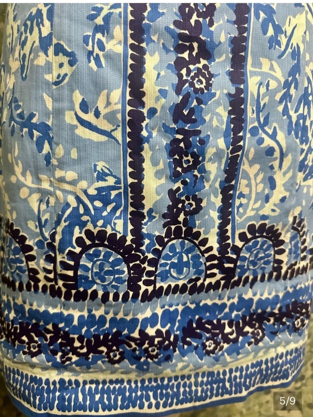 Lilly Pulitzer Blue White Coastal Print Shift Dress Turtle Zip Sleeveless Size 2 - Picture 5 of 9